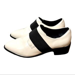 ASOS White with Black Band Pointy Loafers Size 6
